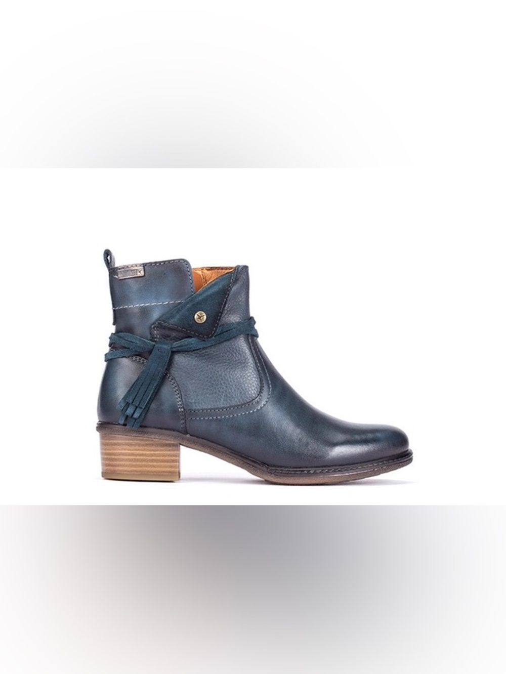 Pikolinos W9H-8800 Zaragoza Ocean Blue Leather Ankle Boot Tassel Comfort Boho 40